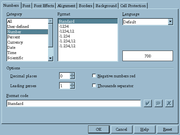 The Cell Attributes Dialog