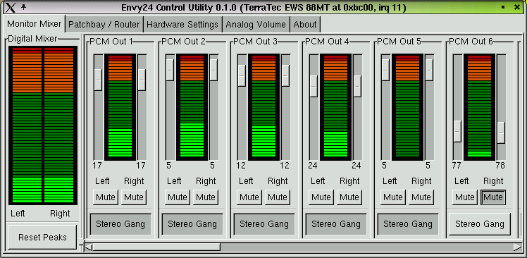 Monitor and Digital Mixer of envy24control