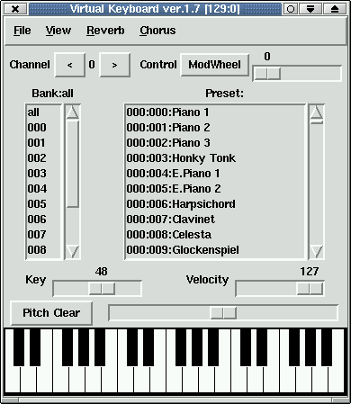 vkeybd — Virtual MIDI Keyboard