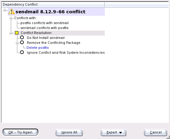 Conflict Management of the Package Manager