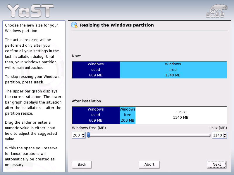 Resizing the Windows Partition