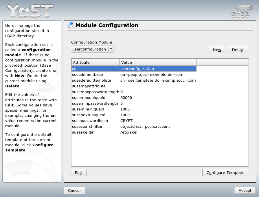 YaST: Module Configuration