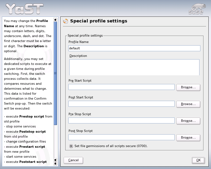 Special Profile Settings