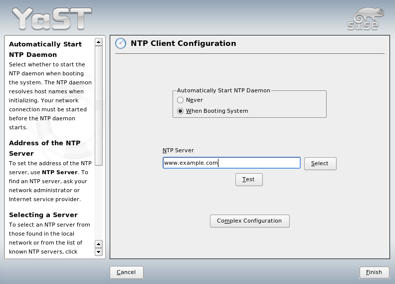 YaST: Configuring an NTP Client