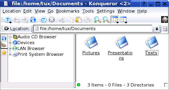 The File Manager Konqueror