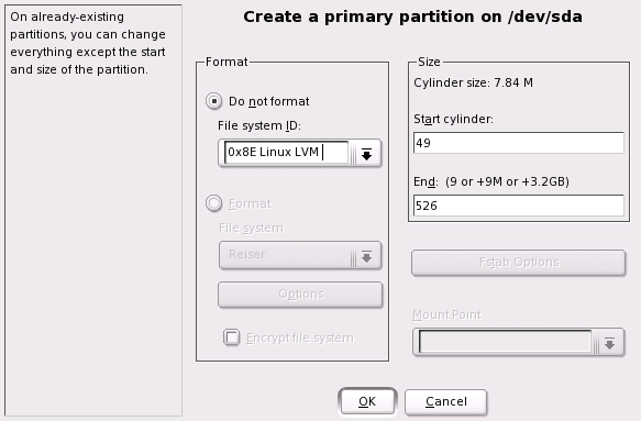 Creating LVM Partitions